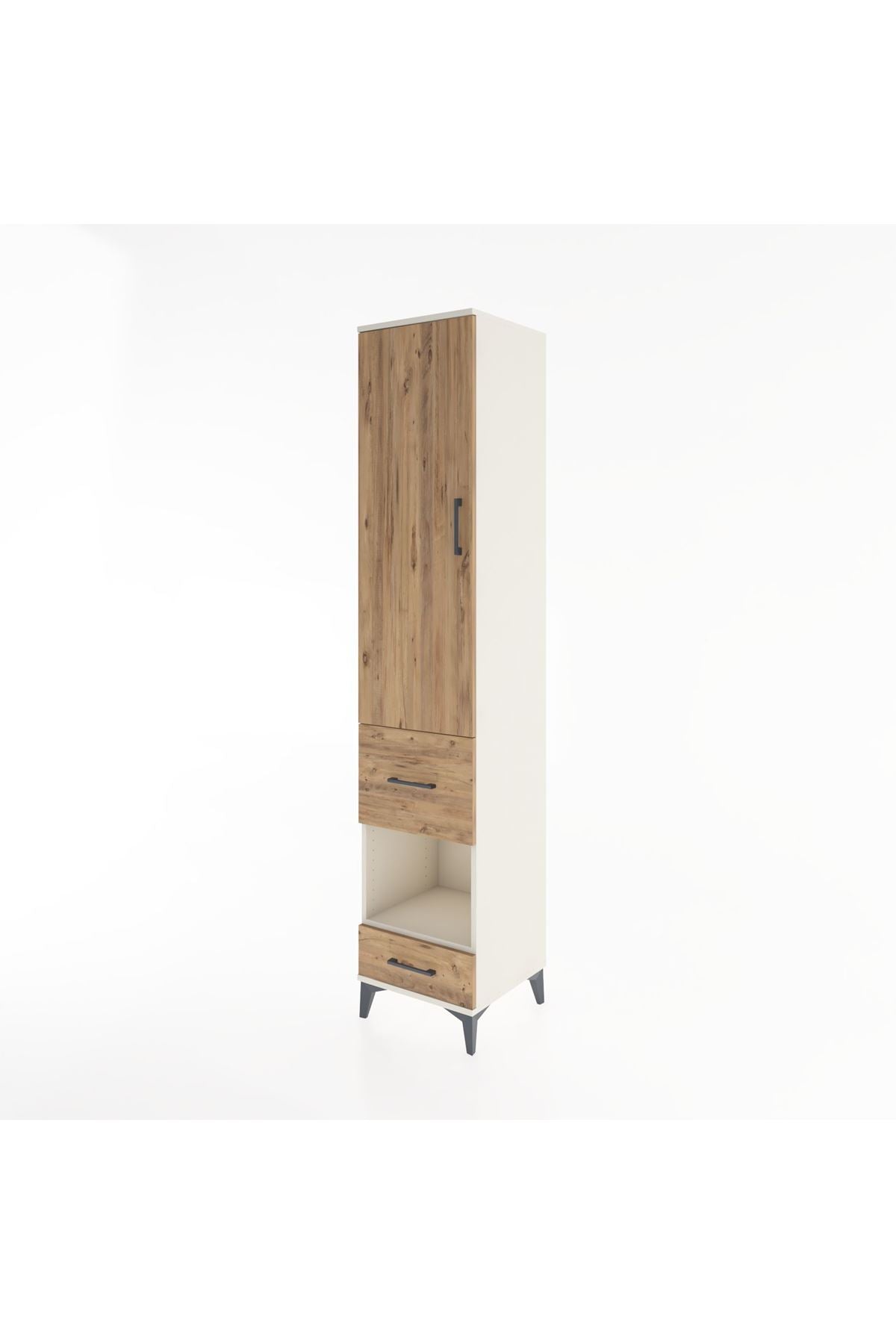 Hyperion Dolap 3 Raflı 2 Çekmeceli Tek Askılı 44x44x221 Aytaşı-Çam