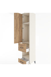 Hyperion Dolap 3 Raflı 2 Çekmeceli Tek Askılı 44x44x221 Aytaşı-Çam