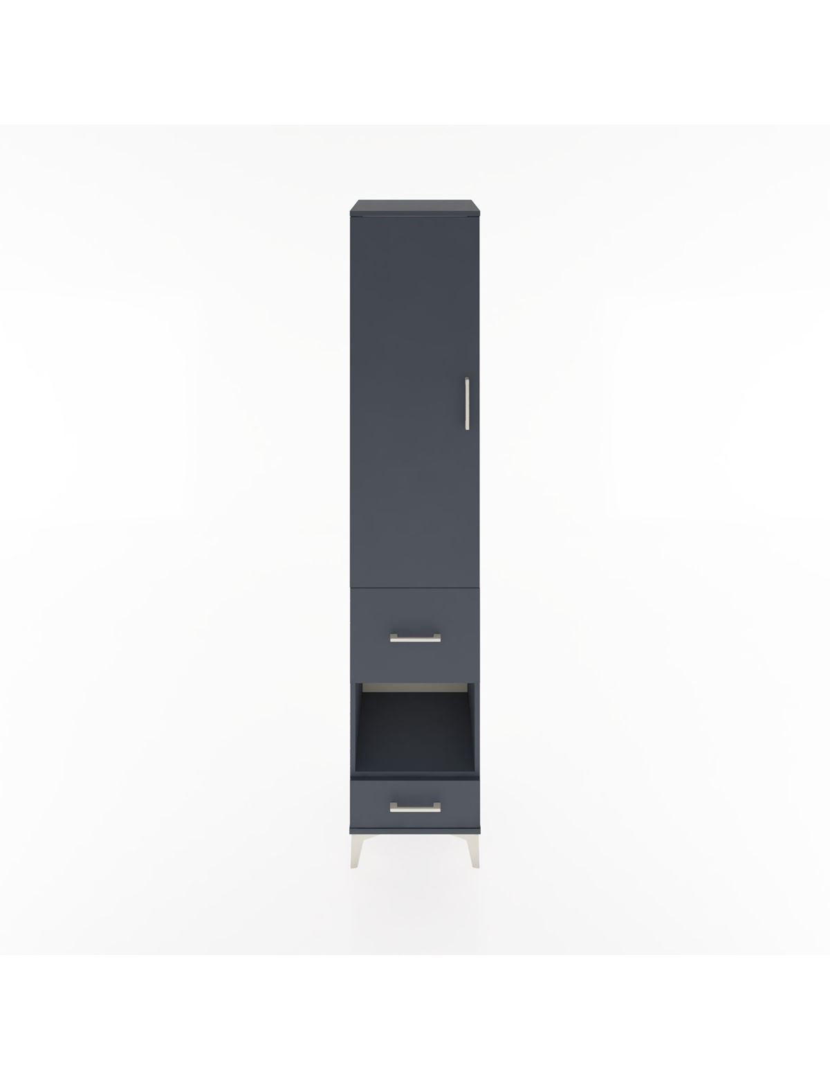 Hyperion Dolap 3 Raflı 2 Çekmeceli Tek Askılı 44x44x221 Antrasit-Antrasit