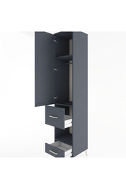 Hyperion Dolap 3 Raflı 2 Çekmeceli Tek Askılı 44x44x221 Antrasit-Antrasit