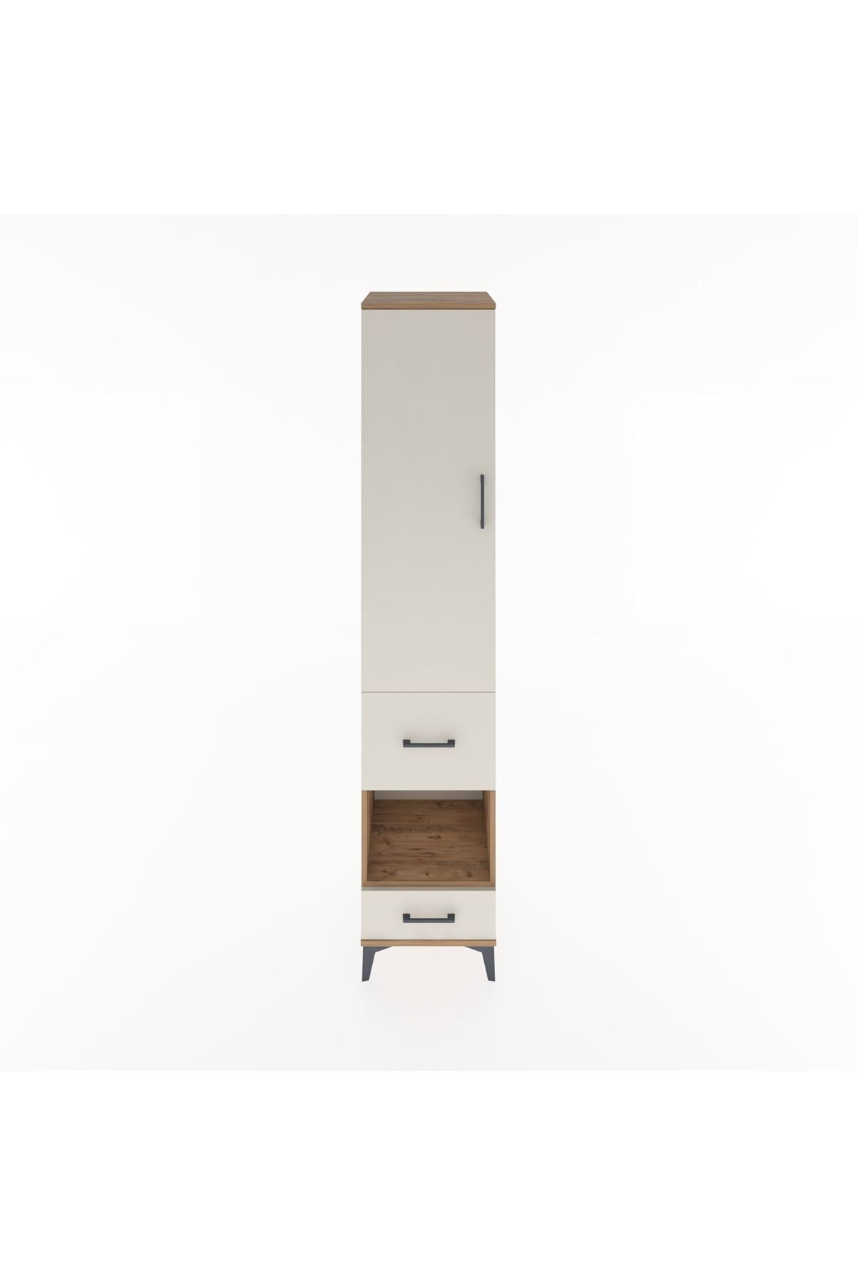 Hyperion Dolap 3 Raflı 2 Çekmeceli Tek Askılı 44x44x221 Çam-Aytaşı