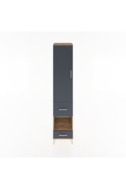 Hyperion Dolap 3 Raflı 2 Çekmeceli Tek Askılı 44x44x221 Çam-Antrasit