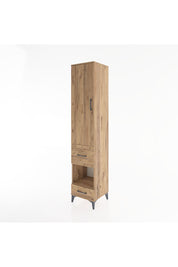 Hyperion Dolap 3 Raflı 2 Çekmeceli Tek Askılı 44x44x221 Çam-Çam