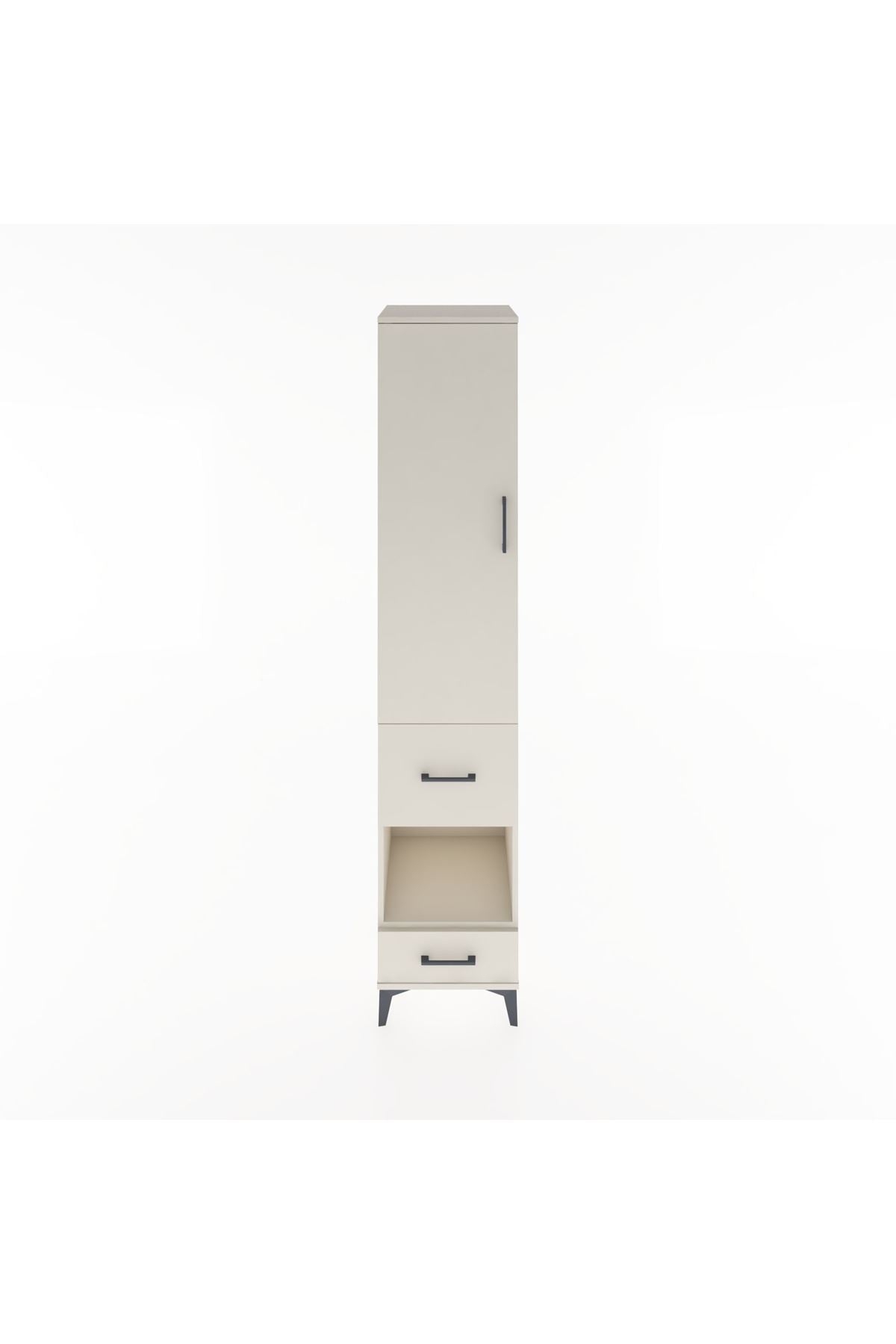 Hyperion Dolap 4 Raflı 2 Çekmeceli Tek Kapaklı 44x44x221 Aytaşı-Aytaşı