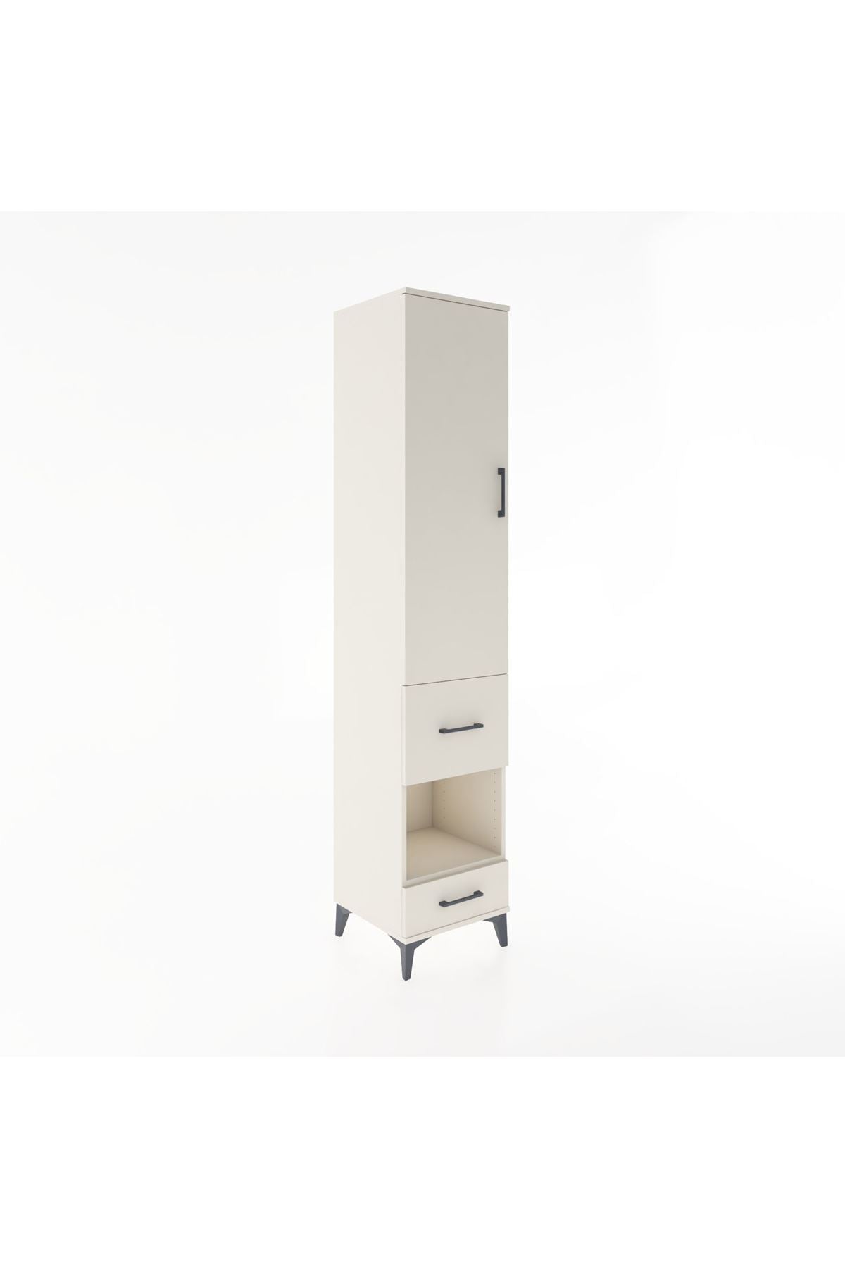 Hyperion Dolap 4 Raflı 2 Çekmeceli Tek Kapaklı 44x44x221 Aytaşı-Aytaşı