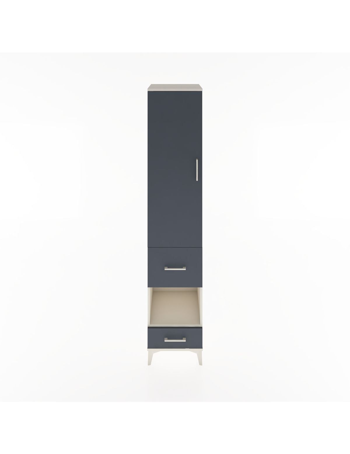 Hyperion Dolap 4 Raflı 2 Çekmeceli Tek Kapaklı 44x44x221 Aytaşı-Antrasit