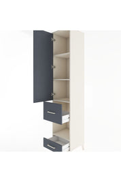 Hyperion Dolap 4 Raflı 2 Çekmeceli Tek Kapaklı 44x44x221 Aytaşı-Antrasit