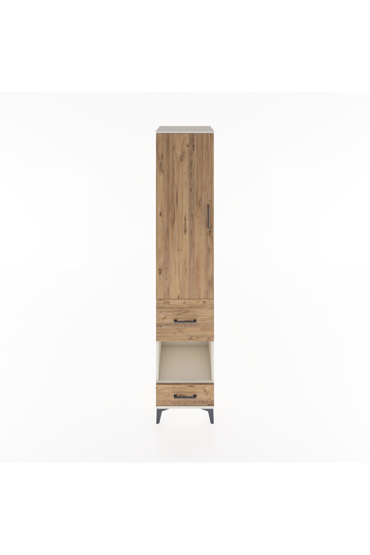 Hyperion Dolap 4 Raflı 2 Çekmeceli Tek Kapaklı 44x44x221 Aytaşı-Çam