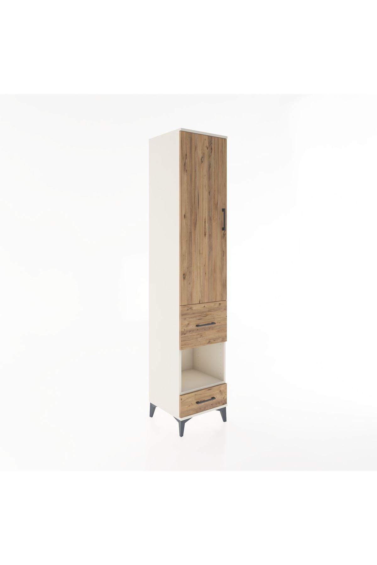 Hyperion Dolap 4 Raflı 2 Çekmeceli Tek Kapaklı 44x44x221 Aytaşı-Çam