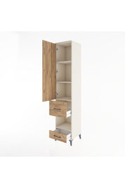 Hyperion Dolap 4 Raflı 2 Çekmeceli Tek Kapaklı 44x44x221 Aytaşı-Çam