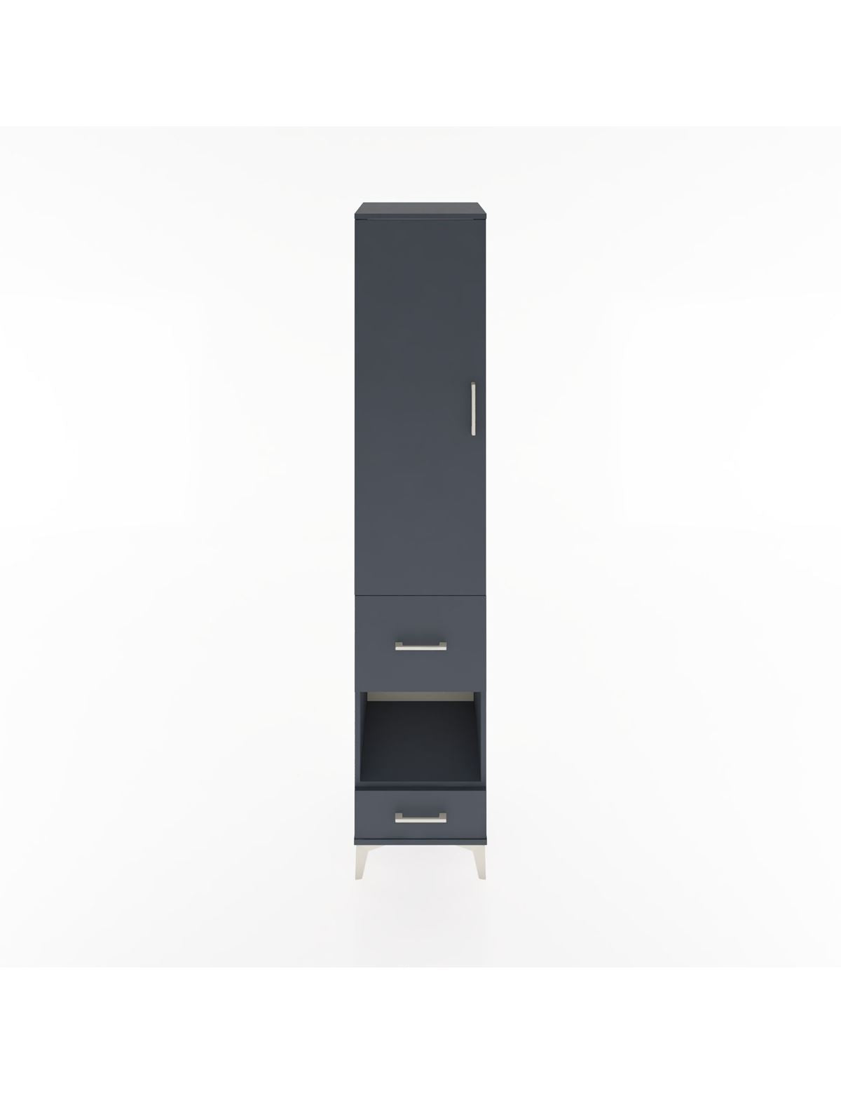 Hyperion Dolap 4 Raflı 2 Çekmeceli Tek Kapaklı 44x44x221 Antrasit-Antrasit