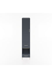 Hyperion Dolap 4 Raflı 2 Çekmeceli Tek Kapaklı 44x44x221 Antrasit-Antrasit