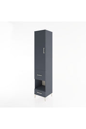Hyperion Dolap 4 Raflı 2 Çekmeceli Tek Kapaklı 44x44x221 Antrasit-Antrasit