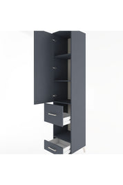 Hyperion Dolap 4 Raflı 2 Çekmeceli Tek Kapaklı 44x44x221 Antrasit-Antrasit