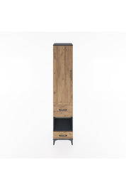 Hyperion Dolap 4 Raflı 2 Çekmeceli Tek Kapaklı 44x44x221 Antrasit-Çam