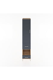 Hyperion Dolap 4 Raflı 2 Çekmeceli Tek Kapaklı 44x44x221 Çam-Antrasit