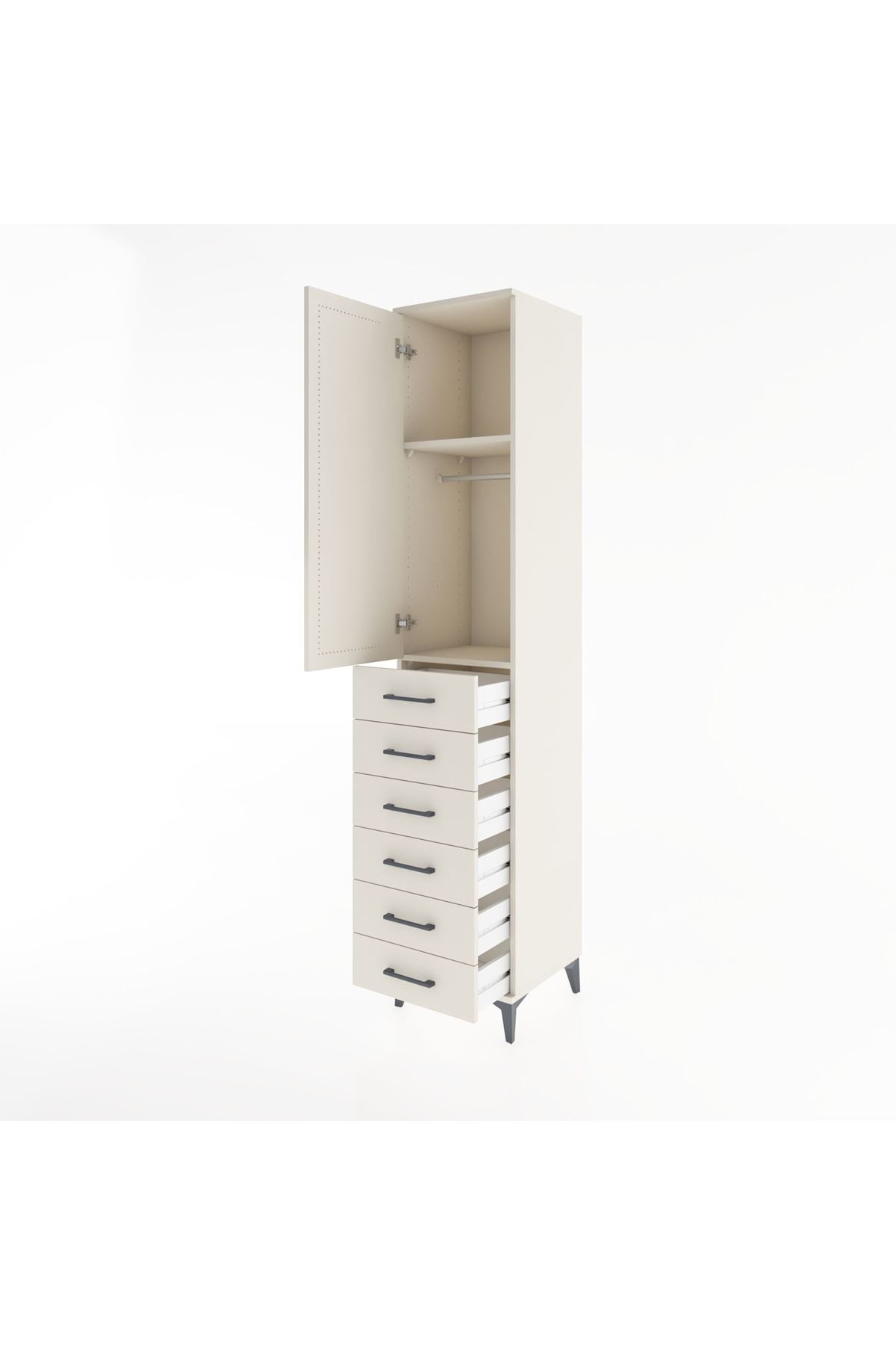 Hyperion Dolap 2 Raflı 6 Çekmeceli Tek Askılı 44x44x221 Aytaşı-Aytaşı