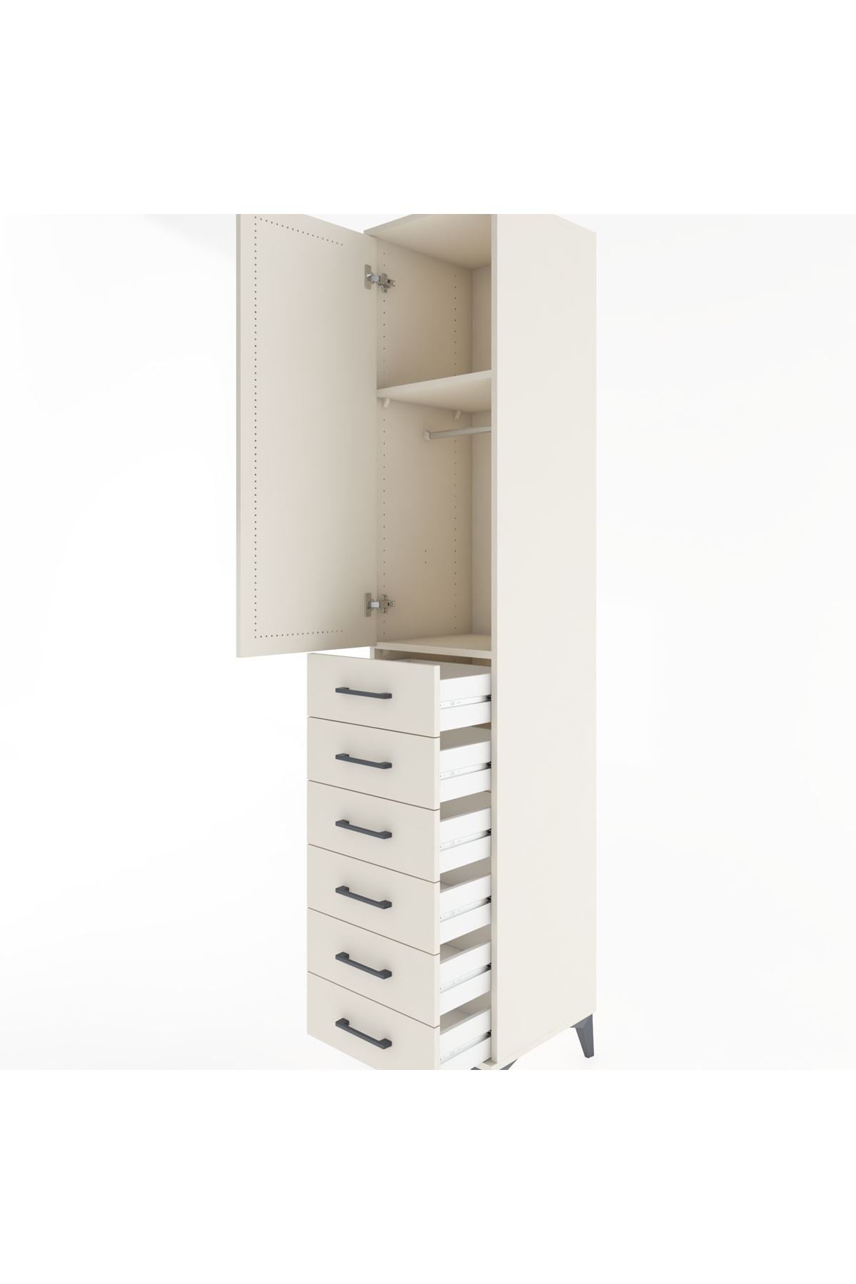 Hyperion Dolap 2 Raflı 6 Çekmeceli Tek Askılı 44x44x221 Aytaşı-Aytaşı