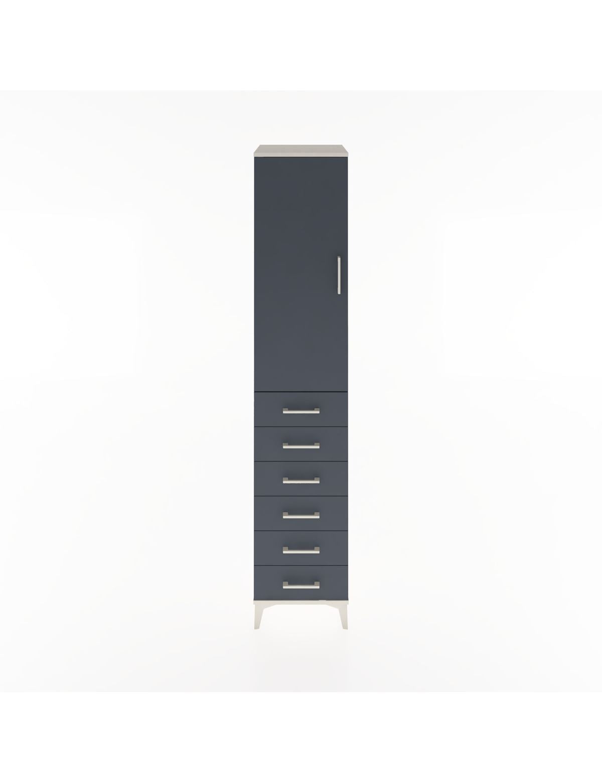 Hyperion Dolap 2 Raflı 6 Çekmeceli Tek Askılı 44x44x221 Aytaşı-Antrasit