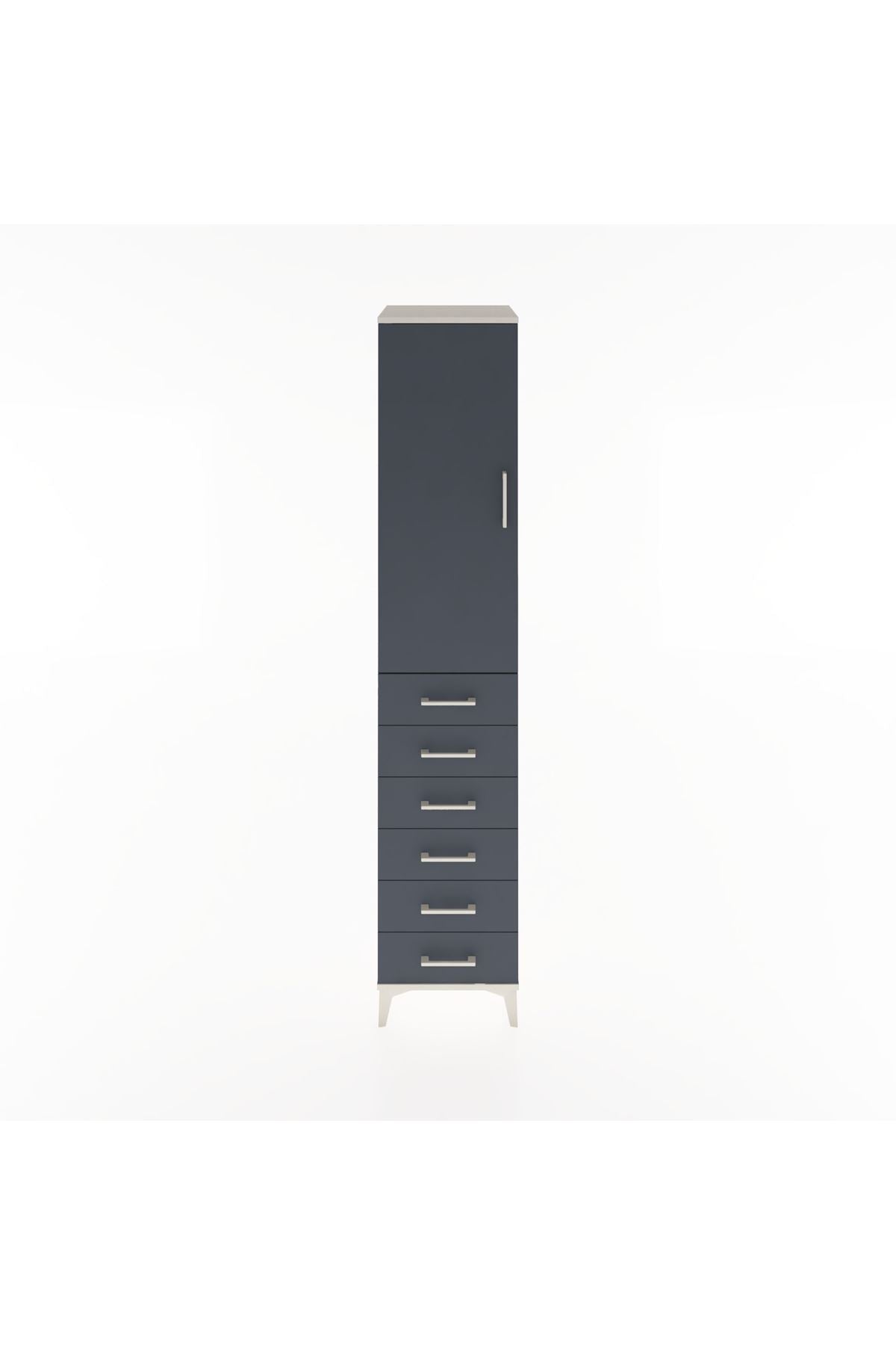 Hyperion Dolap 2 Raflı 6 Çekmeceli Tek Askılı 44x44x221 Aytaşı-Antrasit