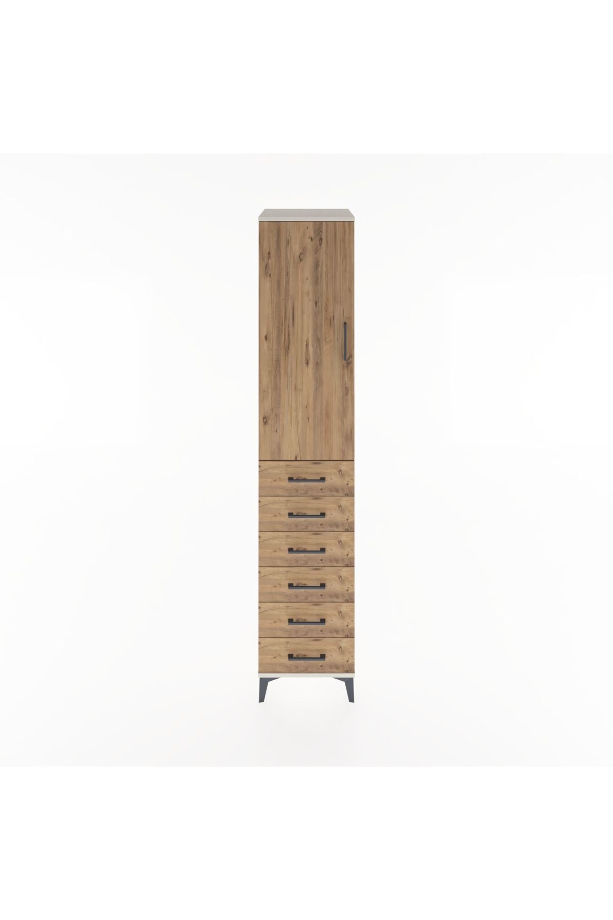 Hyperion Dolap 2 Raflı 6 Çekmeceli Tek Askılı 44x44x221 Aytaşı-Çam