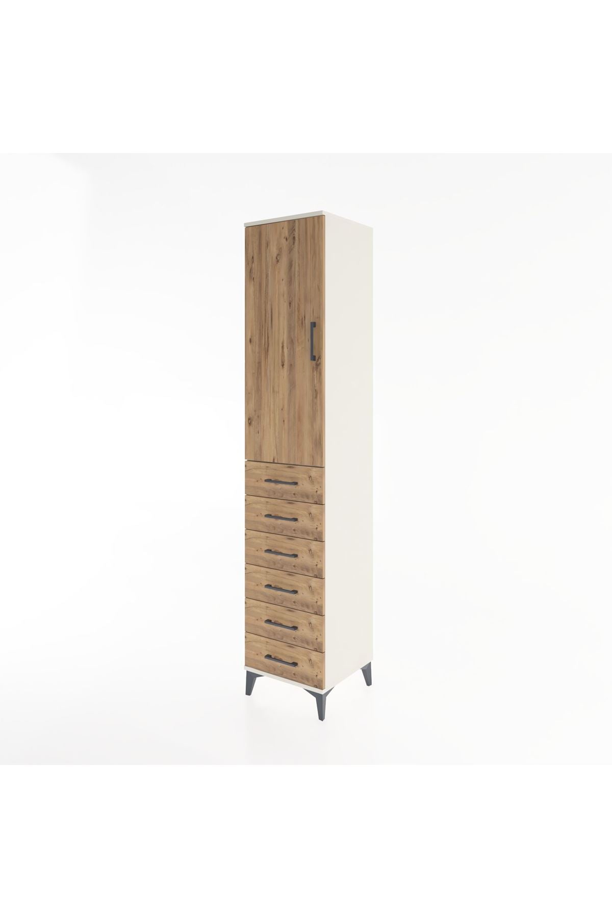 Hyperion Dolap 2 Raflı 6 Çekmeceli Tek Askılı 44x44x221 Aytaşı-Çam