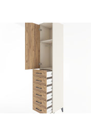 Hyperion Dolap 2 Raflı 6 Çekmeceli Tek Askılı 44x44x221 Aytaşı-Çam