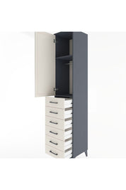 Hyperion Dolap 2 Raflı 6 Çekmeceli Tek Askılı 44x44x221 Antrasit-Aytaşı