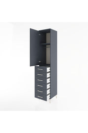 Hyperion Dolap 2 Raflı 6 Çekmeceli Tek Askılı 44x44x221 Antrasit-Antrasit