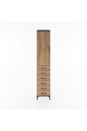 Hyperion Dolap 2 Raflı 6 Çekmeceli Tek Askılı 44x44x221 Antrasit-Çam