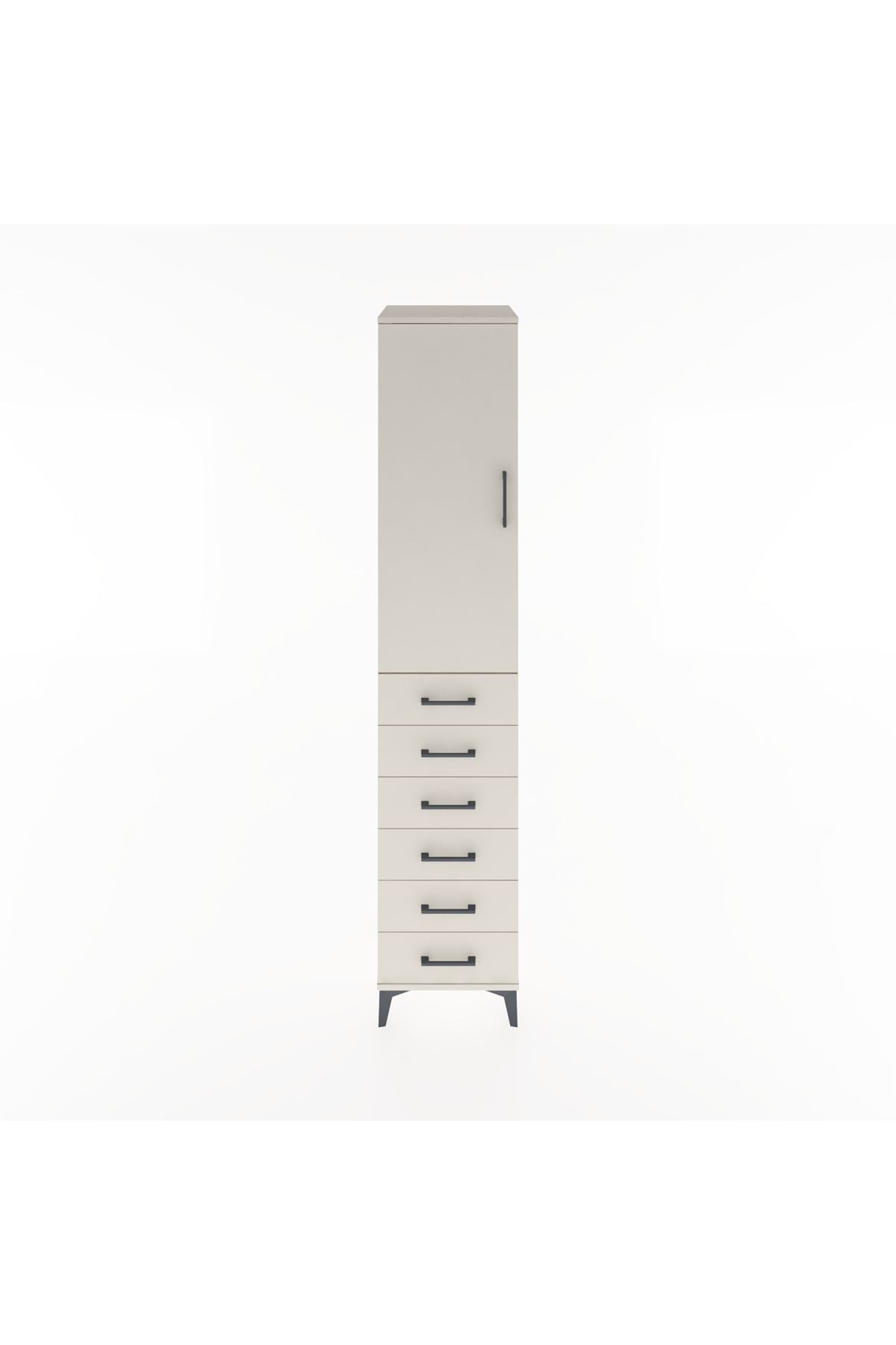 Hyperion Dolap 3 Raflı 6 Çekmeceli Tek Kapaklı 44x44x221 Aytaşı-Aytaşı