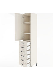 Hyperion Dolap 3 Raflı 6 Çekmeceli Tek Kapaklı 44x44x221 Aytaşı-Aytaşı