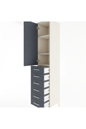 Hyperion Dolap 3 Raflı 6 Çekmeceli Tek Kapaklı 44x44x221 Aytaşı-Antrasit