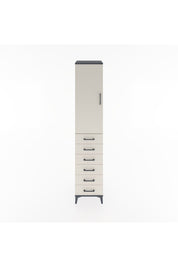 Hyperion Dolap 3 Raflı 6 Çekmeceli Tek Kapaklı 44x44x221 Antrasit-Aytaşı