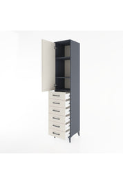 Hyperion Dolap 3 Raflı 6 Çekmeceli Tek Kapaklı 44x44x221 Antrasit-Aytaşı