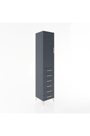 Hyperion Dolap 3 Raflı 6 Çekmeceli Tek Kapaklı 44x44x221 Antrasit-Antrasit