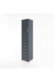 Hyperion Dolap 3 Raflı 6 Çekmeceli Tek Kapaklı 44x44x221 Antrasit-Antrasit