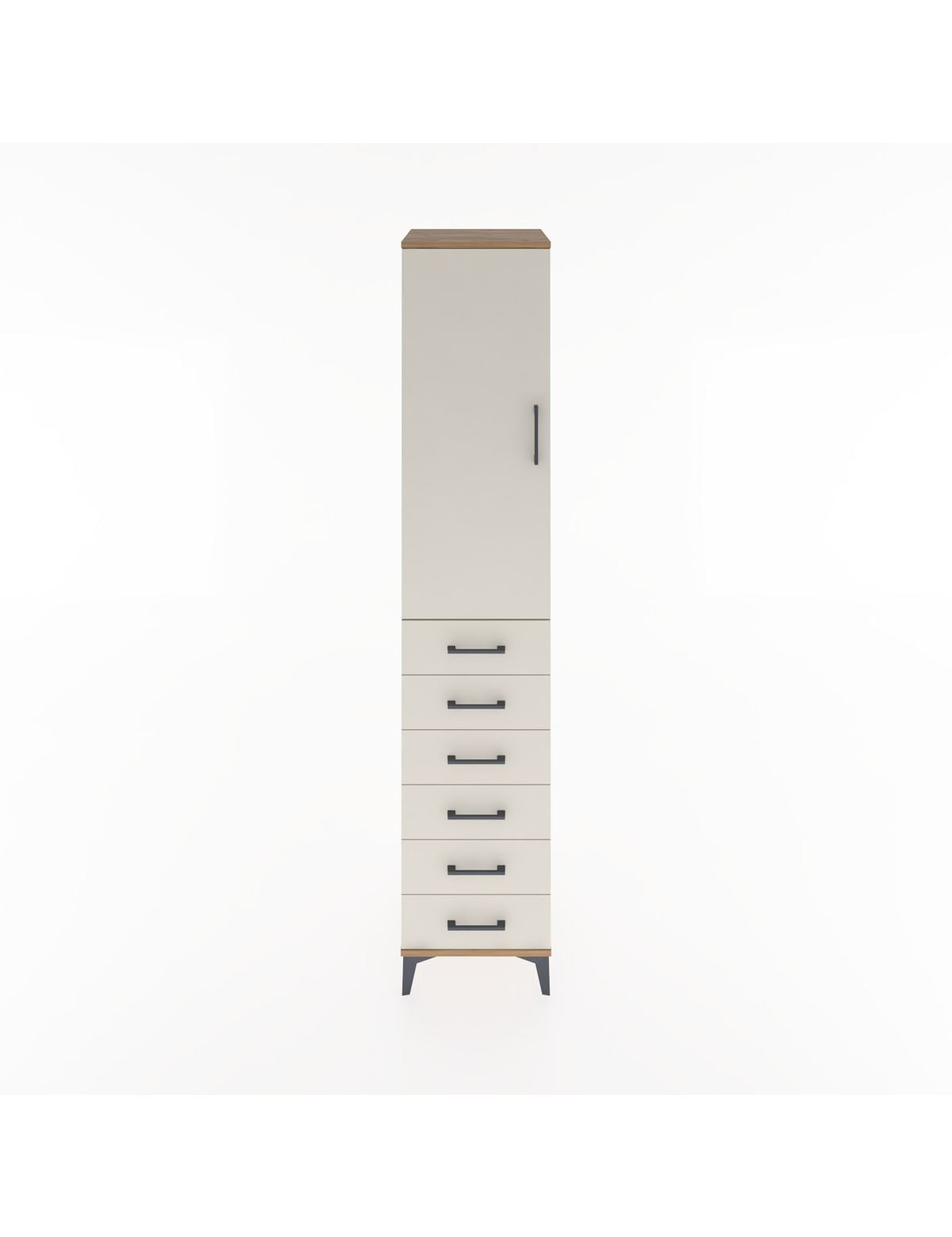 Hyperion Dolap 3 Raflı 6 Çekmeceli Tek Kapaklı 44x44x221 Çam-Aytaşı