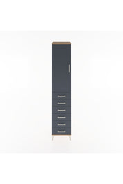 Hyperion Dolap 3 Raflı 6 Çekmeceli Tek Kapaklı 44x44x221 Çam-Antrasit