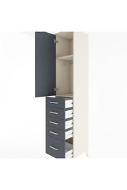 Hyperion Dolap 2 Raflı 5 Çekmeceli Tek Askılı 44x44x221 Aytaşı-Antrasit