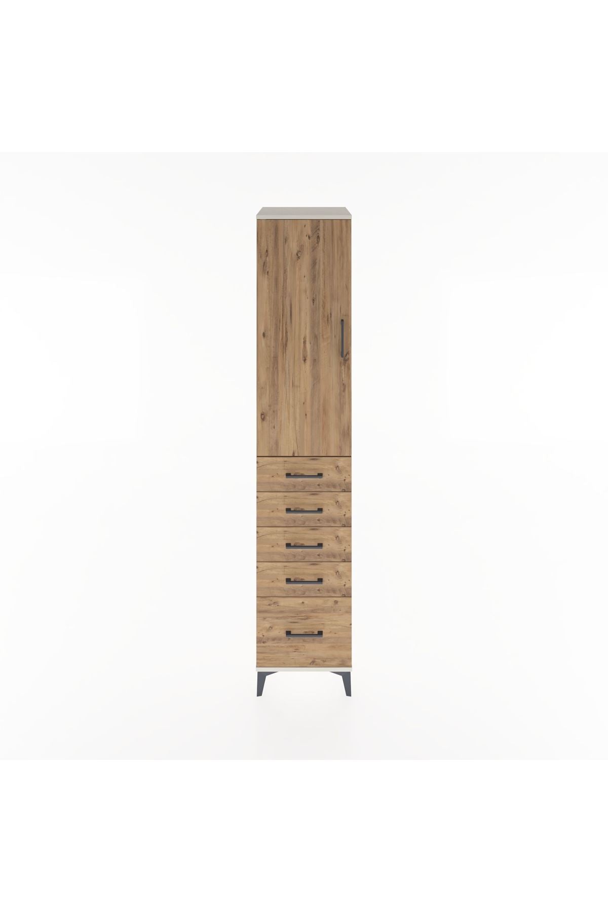 Hyperion Dolap 2 Raflı 5 Çekmeceli Tek Askılı 44x44x221 Aytaşı-Çam