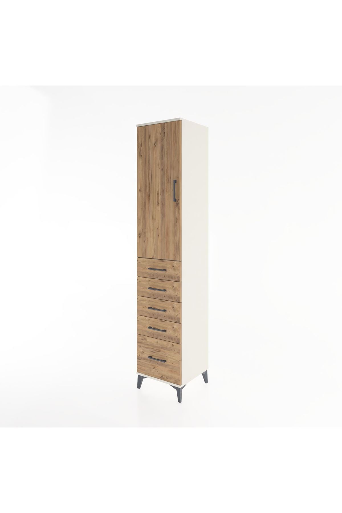 Hyperion Dolap 2 Raflı 5 Çekmeceli Tek Askılı 44x44x221 Aytaşı-Çam