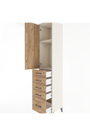 Hyperion Dolap 2 Raflı 5 Çekmeceli Tek Askılı 44x44x221 Aytaşı-Çam