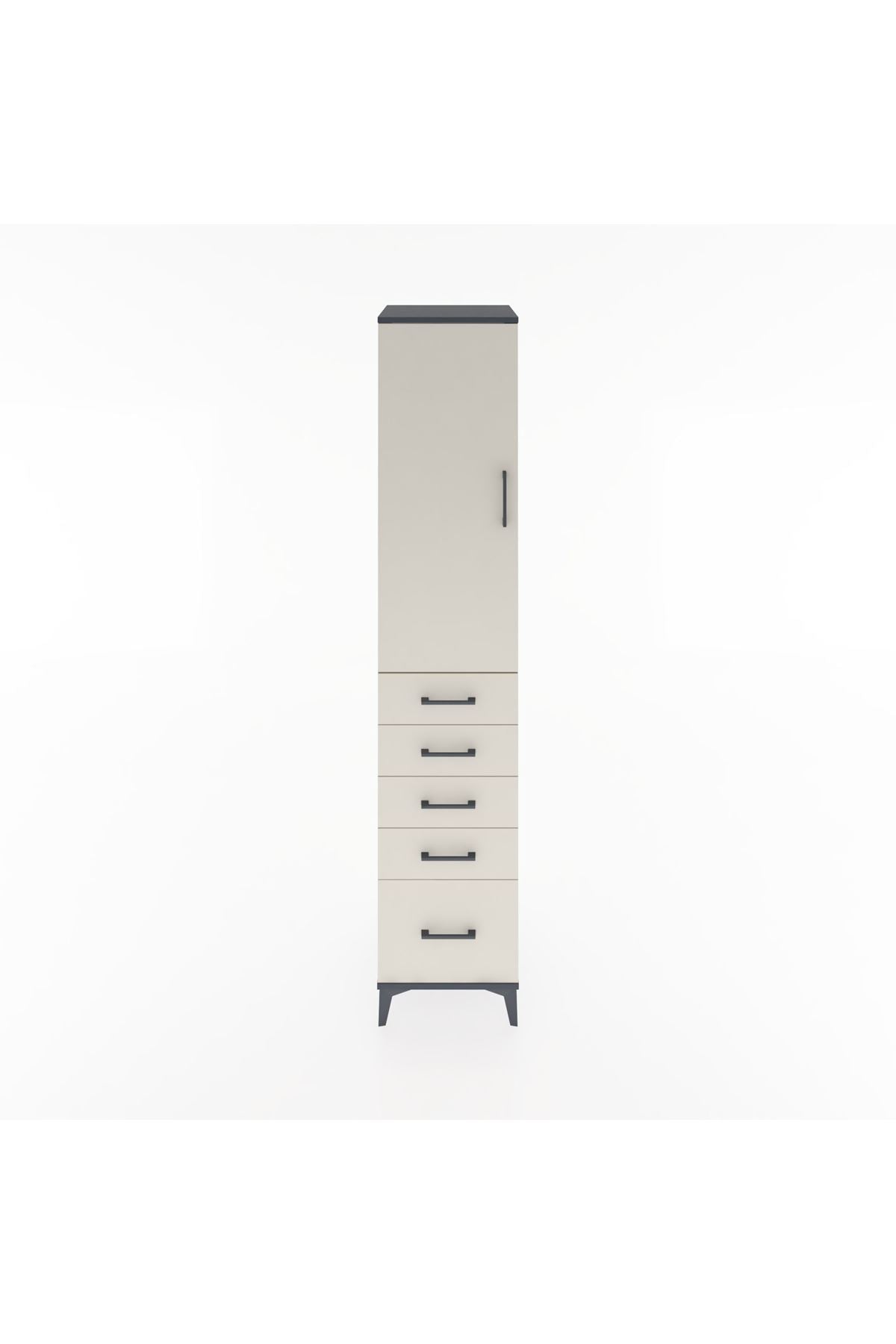 Hyperion Dolap 2 Raflı 5 Çekmeceli Tek Askılı 44x44x221 - S61M110V4B
