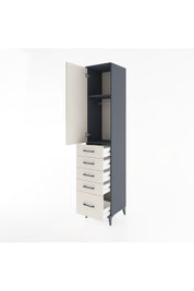 Hyperion Dolap 2 Raflı 5 Çekmeceli Tek Askılı 44x44x221 Antrasit-Aytaşı