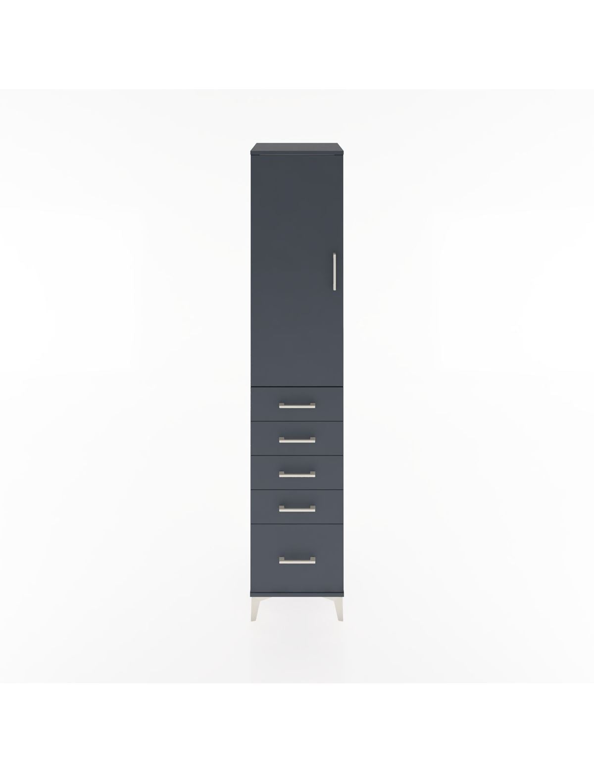 Hyperion Dolap 2 Raflı 5 Çekmeceli Tek Askılı 44x44x221 Antrasit-Antrasit