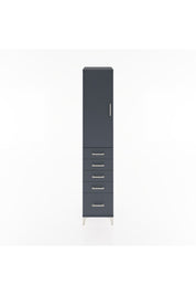 Hyperion Dolap 2 Raflı 5 Çekmeceli Tek Askılı 44x44x221 Antrasit-Antrasit