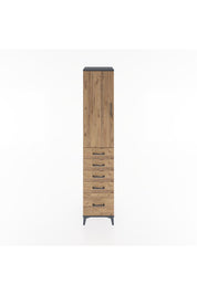 Hyperion Dolap 2 Raflı 5 Çekmeceli Tek Askılı 44x44x221 Antrasit-Çam