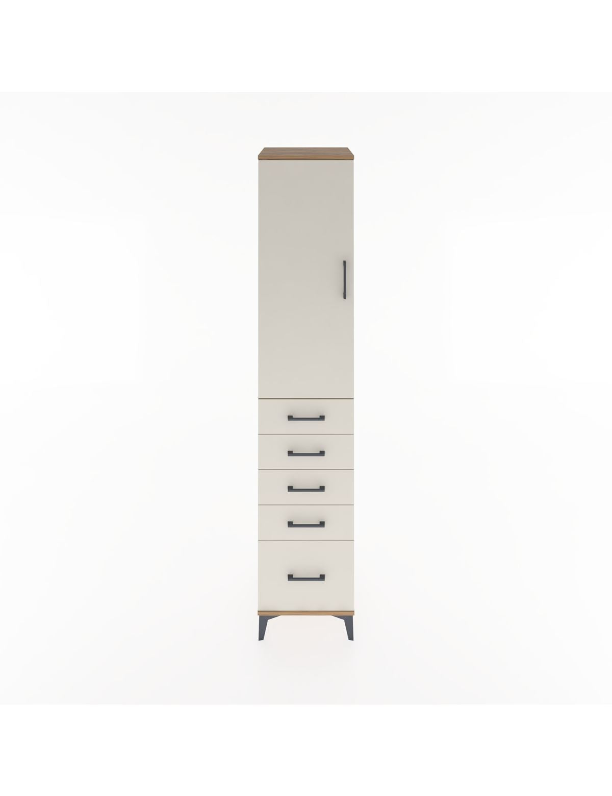 Hyperion Dolap 2 Raflı 5 Çekmeceli Tek Askılı 44x44x221 Çam-Aytaşı