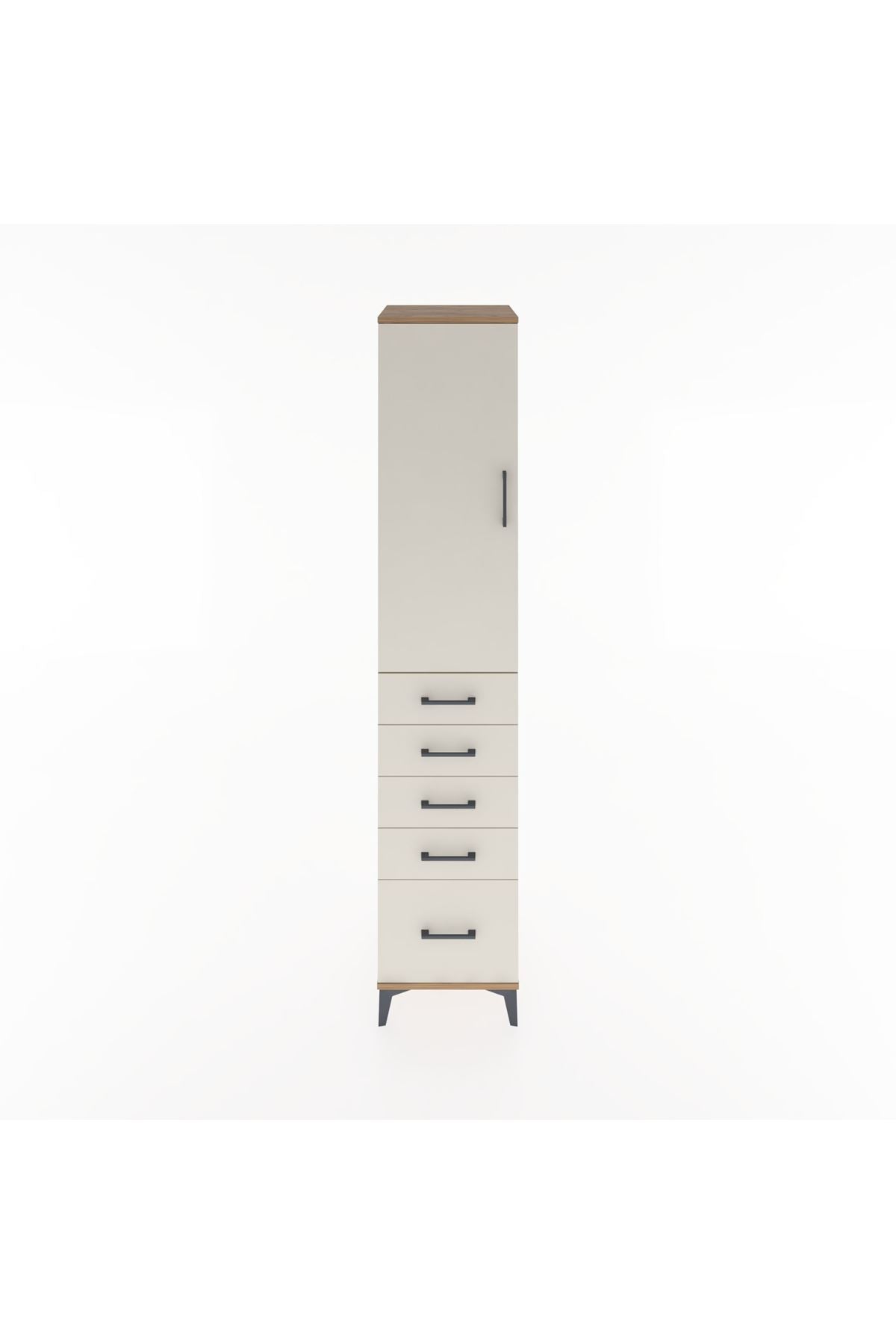 Hyperion Dolap 2 Raflı 5 Çekmeceli Tek Askılı 44x44x221 Çam-Aytaşı